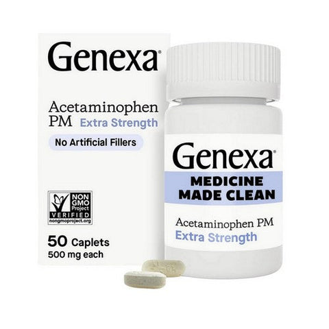 Genexa, Acetaminophen PM Extra Strength, 50 Count Genexa