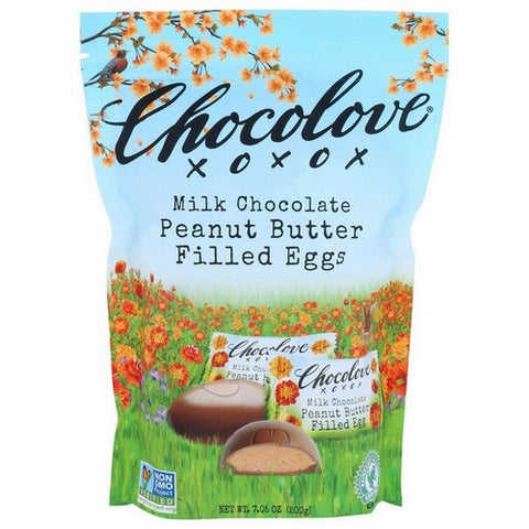 Xo Milk Chocolate Peanut Butter Filled Eggs 7.05 Oz (Case of 8) by Chocolove