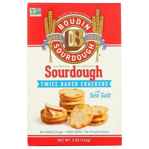 Boudin Sourdough, Twice Baked Sea Salt Crackers, 5 Oz (Case Of 12) Boudin Sourdough