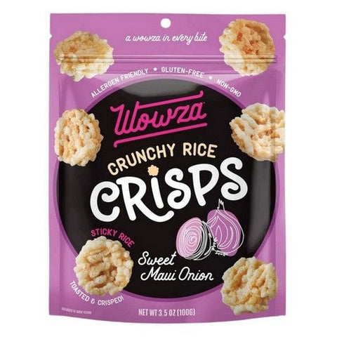Wowza, Maui Onion Crunchy Rice Crisps, 3.5 Oz (Case Of 8) Wowza