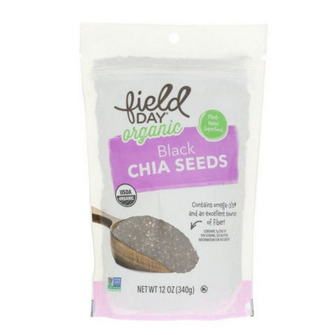 Field Day, Organic Black Chia Seeds, 12 Oz (Case Of 8) Field Day