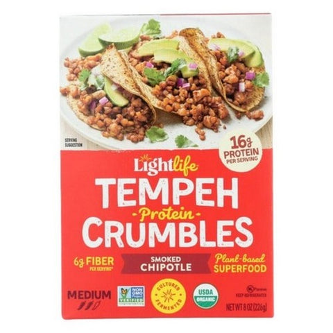 Lightlife, Organic Tempeh Crumbles Smoked Chipotle, 8 Oz (Case Of 8) Lightlife