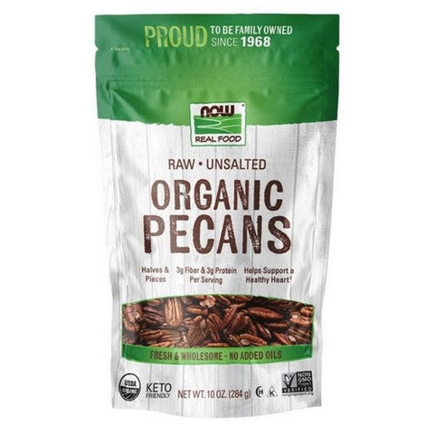 Now Foods, Organic Raw Pecans And Unsalted, 10 Oz Now Foods