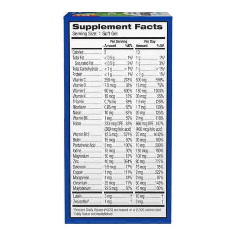 Bausch + Lomb, Preservision Areds 2 Formula + Multivitamin Soft Gels, 80 Softgels Bausch + Lomb