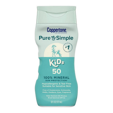 Pure And Simple Kids Mineral Sunscreen Lotion Spf 50 6 Oz by Coppertone