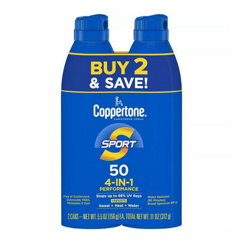 Coppertone, Sport Sunscreen Spray SPF 50, 11 Oz