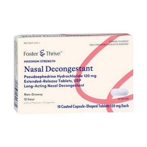 Foster And Thrive, Maximum Strength Nasal Decongestant, 100 Tabs Foster And Thrive