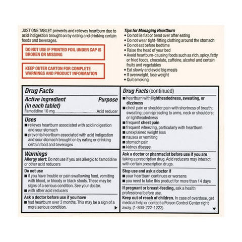 Foster And Thrive, Original Strength Acid Reducer, 10 Mg, 60 Tabs Foster And Thrive