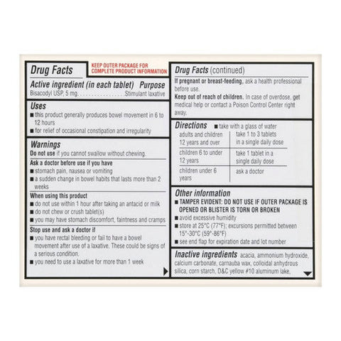 Foster And Thrive, Laxative Bisacodyl Usp, 5 MG, 10 Tabs Foster And Thrive