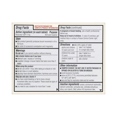 Foster And Thrive, Laxative Bisacodyl Usp, 5 MG, 25 Tabs Foster And Thrive