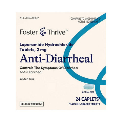 Foster And Thrive, Anti-Diarrheal Loperamide Hcl, 2 Mg, 24 Caps Foster And Thrive