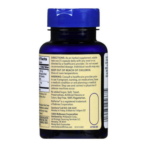 Foster And Thrive, Turmeric + Black Pepper Extract, 500 Mg, 60 Caps Foster And Thrive