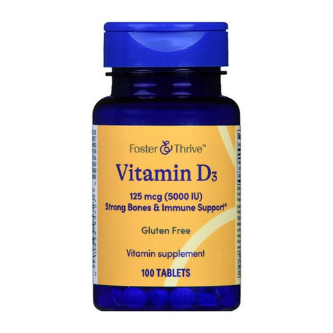 Foster And Thrive, Vitamin D3, 125 Mcg, 100 Tabs Foster And Thrive