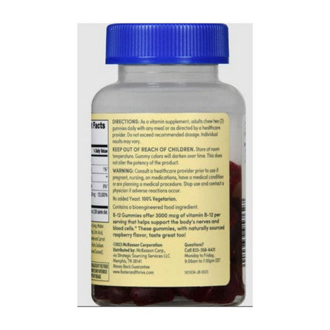 Foster And Thrive, Extra Strength Vitamin B-12 Gummies Raspberry, 300 Mcg, 60 Count Foster And Thrive