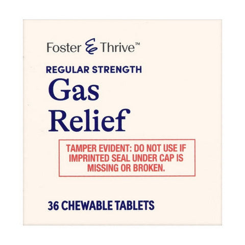 Foster And Thrive, Regular Strength Gas Relief Simethicone Chewable Mint, 36 Tablets Foster And Thrive
