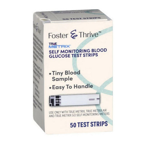 Foster And Thrive, True Metrix Self Monitoring Blood Glucose Test Strips, 50 Count Foster And Thrive