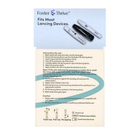 Foster And Thrive, Trueplus Sterile Lancets 30 Gauge, 100 Count Foster And Thrive