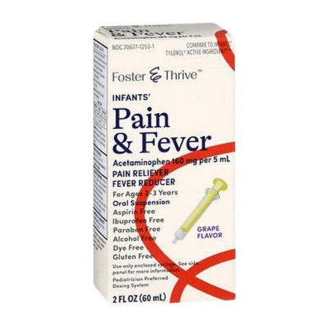 Foster And Thrive, Infants' Pain & Fever Acetaminophen, 160 Mg, 2 Oz Foster And Thrive