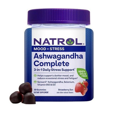 Natrol, Ashwagandha Complete Gummy 3-in-1 Daily Stress Support, 30 Count Natrol