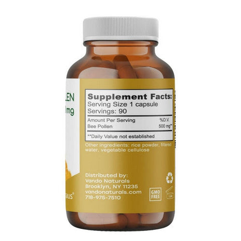Apihaus, Bee Pollen, 500 Mg, 90 VegCaps Apihaus