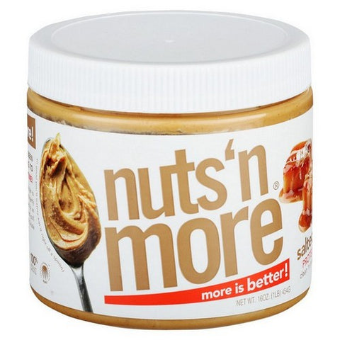 Nuts N More, High Protein Peanut Spread Salted Caramel, 16 Oz (Case Of 6) Nuts N More