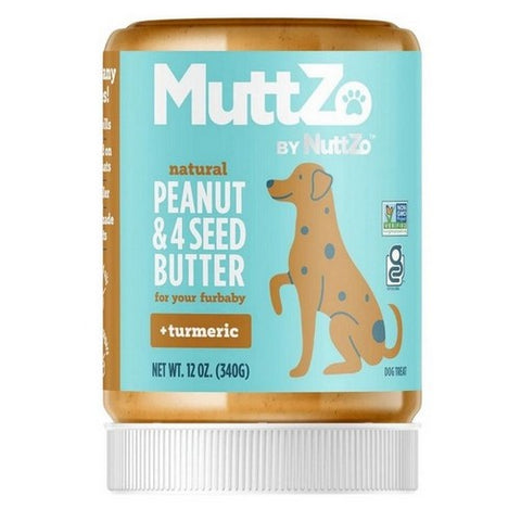 Nuttzo, Turmeric Peanut Butter Dog Treat, 12 Oz (Case Of 6) Nuttzo
