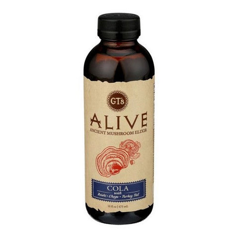 GT's, Alive Ancient Mushroom Elixir Cola, 16 Oz(Case Of 12) GT's