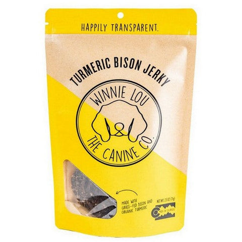 Winnie Lou, Turmeric Bison Jerky Dog Treat, 2.5 Oz (Case Of 6) Winnie Lou