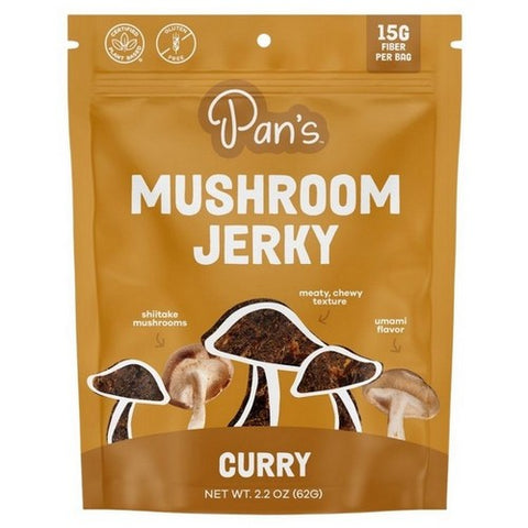 Pan's Mushroom Jerky, Curry Mushroom Jerky, 2.2 Oz (Case Of 6) Pan's Mushroom Jerky