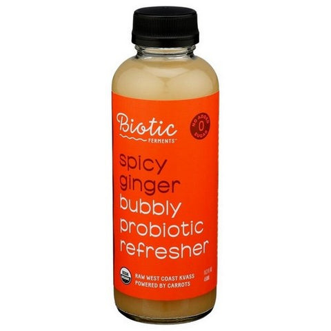 Biotic Kvass, Organic Bubbly Ginger Probiotic, 15.2 Oz (Case Of 6) Biotic Kvass