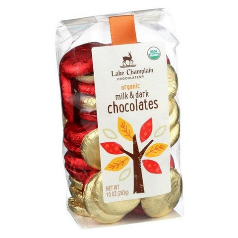 Lake Champlain, Organic Autumn Milk and Dark Chocolate Coins, 10 Oz (Case Of 12) Lake Champlain