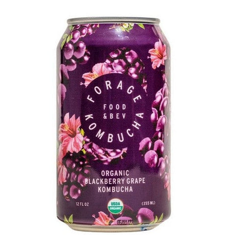 Forage Kombucha, Organic Blackberry Grape Kombucha, 12 Oz(Case Of 12) Forage Kombucha
