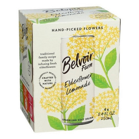 Belvoir Fruit Farms, Elderflower Lemonade Sparkling Soft Drink, 8.4 Oz X 4 Count (Case Of 6) Belvoir Fruit Farms