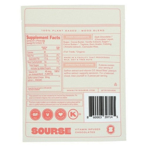 Sourse, Vitamin Infused Chocolate Mood Bites, 2.2 Oz (Case Of 6)
