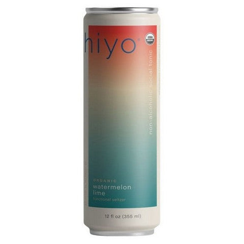 Hiyo, Organic Watermelon Lime Functional Seltzer, 12 Oz X 4 Count (Case Of 6) Hiyo