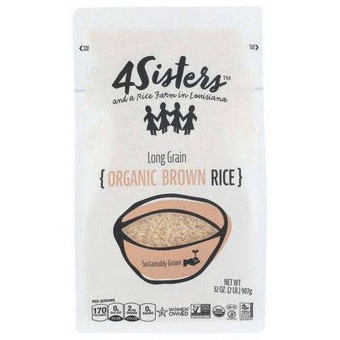 4 Sisters, Organic Long Grain Brown Rice, 2 Lb (Case Of 6) 4 Sisters