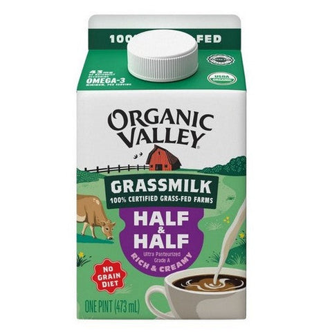 Organic Valley, Grassmilk Half And Half Ultra Pasteurized, 16 Oz (Case Of 12) Organic Valley