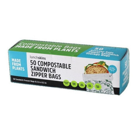 Lunchskins, Sandwich Bag Compostable, 50 Count (Case of 6) Lunchskins