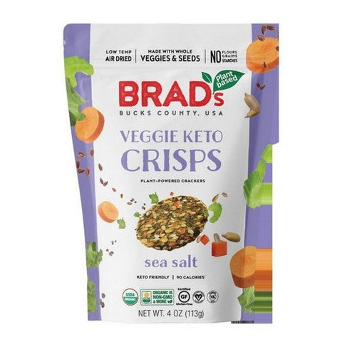 Brads Plant Based, Organic Sea Salt Keto Veggie Crisps, 4 Oz (Case Of 6) Brads Plant Based