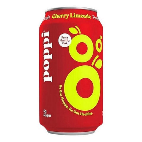 Poppi, Cherry Lime Prebiotic Soda, 12 Oz X 4 Count (Case Of 6) Poppi