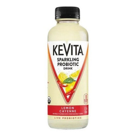 Kevita, Organic Sparkling Probiotic Refresher Drink Lemon Cayenne, 15.2 Oz (Case Of 6) Kevita