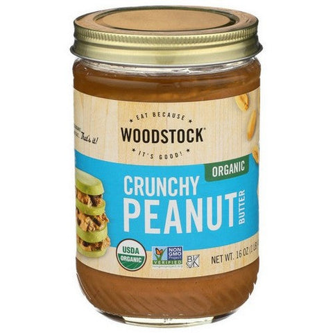 Woodstock, Crunchy Peanut Butter Organic, 16 Oz (Case Of 12) Woodstock