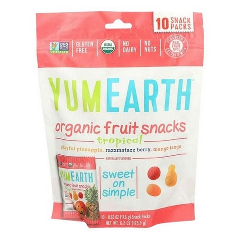 YumEarth, Organic Tropical Fruit Snacks, 0.62 Oz X 10 Count (Case Of 12) YumEarth