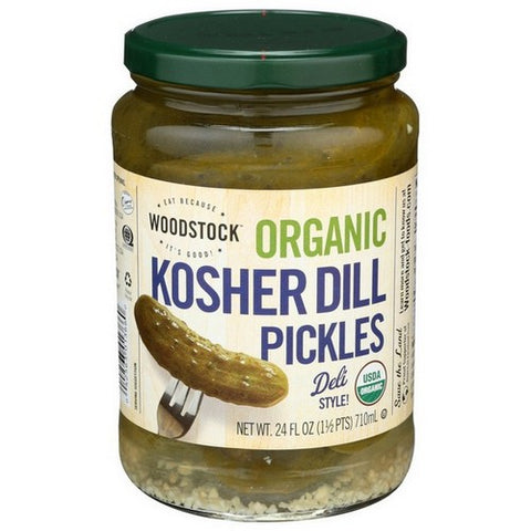 Woodstock, Organic Kosher Whole Dill Pickles, 24 Oz Woodstock