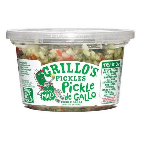 Grillo's Pickles, Pickle Di Gallo Mild Pickle Salsa, 14 Oz (Case Of 6) Grillo's Pickles