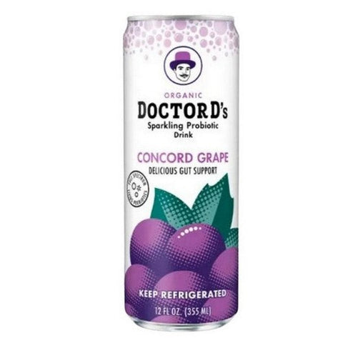 Doctor D's, Organic Sparkling Probiotic Water Concord Grape, 12 Oz (Case Of 6) Doctor D's