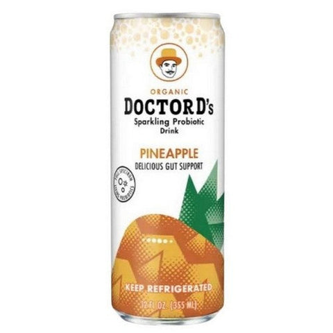 Doctor D's, Organic Pineapple Sparkling Probiotic Drink, 12 Oz (Case Of 6) Doctor D's
