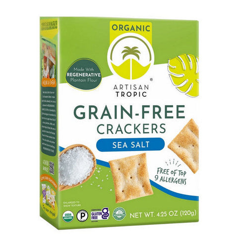 Artisan Tropic, Organic Crackers Sea Salt Grain Free, 4.25 Oz (Case Of 6) Artisan Tropic