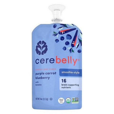 Cerebelly, Organic Purple Carrot Blueberry Pouch, 4 Oz (Case Of 6) Cerebelly