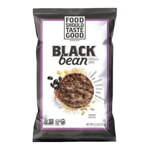 Food Should Taste Good, Black Bean Tortilla Chips, 5.5 Oz (Case Of 12) Food Should Taste Good